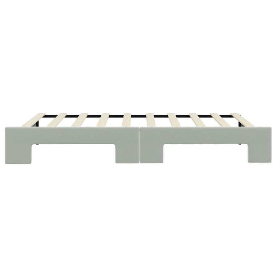 Daybed with Trundle without Mattress Light Grey 90x190 cm