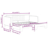 Daybed with Trundle without Mattress Light Grey 90x190 cm