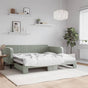 Daybed with Trundle without Mattress Light Grey 90x190 cm