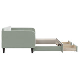 Daybed with Trundle&Drawers without Mattress Light Grey 90x190 cm - Top-Down View