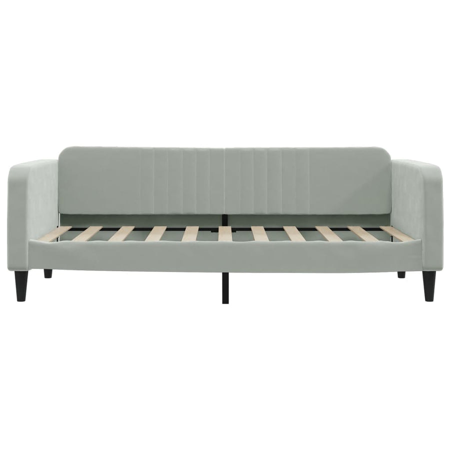 Daybed with Trundle&Drawers without Mattress Light Grey 90x190 cm