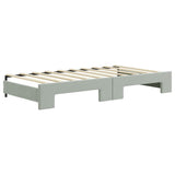 Daybed with Trundle&Drawers without Mattress Light Grey 90x190 cm - Low Angle