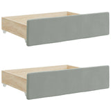 Daybed with Trundle&Drawers without Mattress Light Grey 90x190 cm - Extra Image
