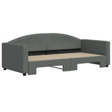 Daybed with Trundle without Mattress Dark Grey 90x190 cm - Side View