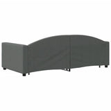Daybed with Trundle without Mattress Dark Grey 90x190 cm - 45-Degree Angle