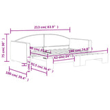 Daybed with Trundle without Mattress Dark Grey 90x190 cm - Extra Image