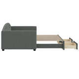 Daybed with Trundle&Drawers without Mattress Dark Grey 90x190 cm - Top-Down View