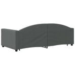 Daybed with Trundle&Drawers without Mattress Dark Grey 90x190 cm