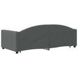Daybed with Trundle&Drawers without Mattress Dark Grey 90x190 cm - 45-Degree Angle