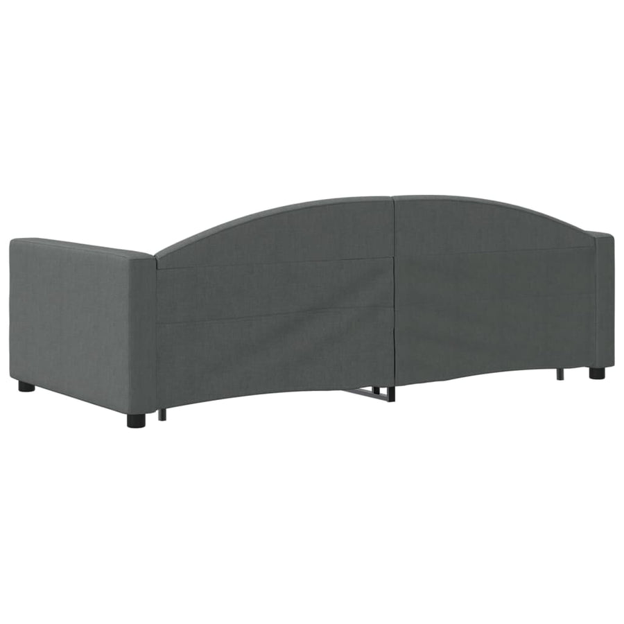 Daybed with Trundle&Drawers without Mattress Dark Grey 90x190 cm