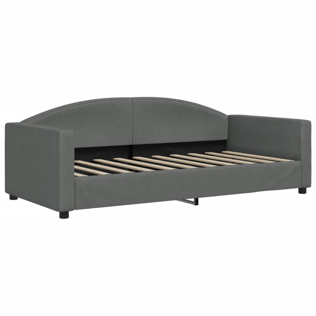Daybed with Trundle&Drawers without Mattress Dark Grey 90x190 cm