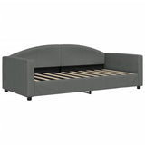 Daybed with Trundle&Drawers without Mattress Dark Grey 90x190 cm - Rear View