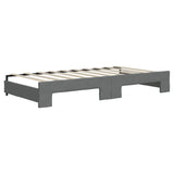 Daybed with Trundle&Drawers without Mattress Dark Grey 90x190 cm - Low Angle