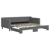 Daybed with Trundle without Mattress Dark Grey 90x190 cm - Front View