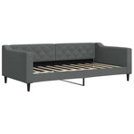 Daybed with Trundle&Drawers without Mattress Dark Grey 90x190 cm