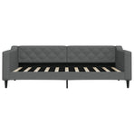 Daybed with Trundle&Drawers without Mattress Dark Grey 90x190 cm