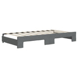 Daybed with Trundle&Drawers without Mattress Dark Grey 90x190 cm - Rear View