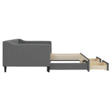 Daybed with Trundle&Drawers without Mattress Dark Grey 90x190 cm - Close-Up Angle