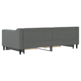 Daybed with Trundle&Drawers without Mattress Dark Grey 90x190 cm - Low Angle