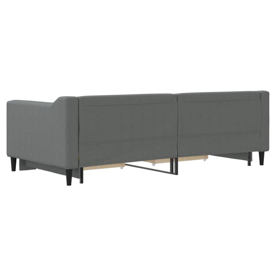 Daybed with Trundle&Drawers without Mattress Dark Grey 90x190 cm