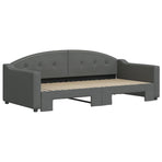 Daybed with Trundle without Mattress Dark Grey 90x190 cm