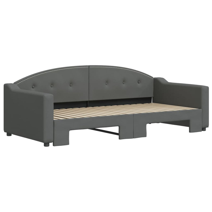 Daybed with Trundle without Mattress Dark Grey 90x190 cm