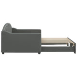 Daybed with Trundle without Mattress Dark Grey 90x190 cm