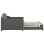 Daybed with Trundle without Mattress Dark Grey 90x190 cm