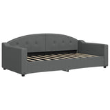 Daybed with Trundle without Mattress Dark Grey 90x190 cm - Rear View
