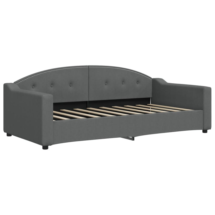 Daybed with Trundle without Mattress Dark Grey 90x190 cm