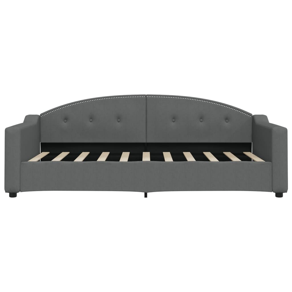 Daybed with Trundle without Mattress Dark Grey 90x190 cm