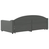 Daybed with Trundle&Drawers without Mattress Dark Grey 90x190 cm