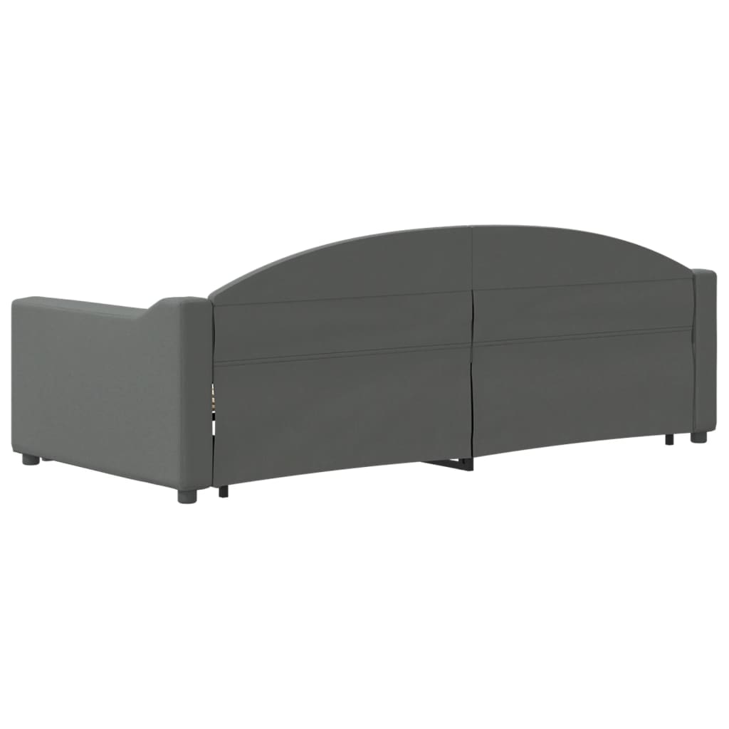 Daybed with Trundle&Drawers without Mattress Dark Grey 90x190 cm