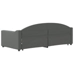 Daybed with Trundle&Drawers without Mattress Dark Grey 90x190 cm