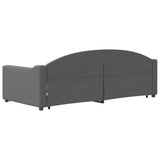 Daybed with Trundle&Drawers without Mattress Dark Grey 90x190 cm - 45-Degree Angle