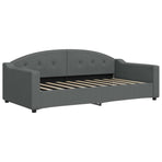Daybed with Trundle&Drawers without Mattress Dark Grey 90x190 cm