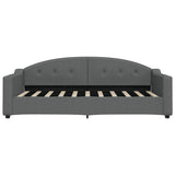 Daybed with Trundle&Drawers without Mattress Dark Grey 90x190 cm