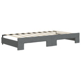 Daybed with Trundle&Drawers without Mattress Dark Grey 90x190 cm - Low Angle