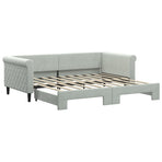 Daybed with Trundle without Mattress Light Grey 90x190 cm