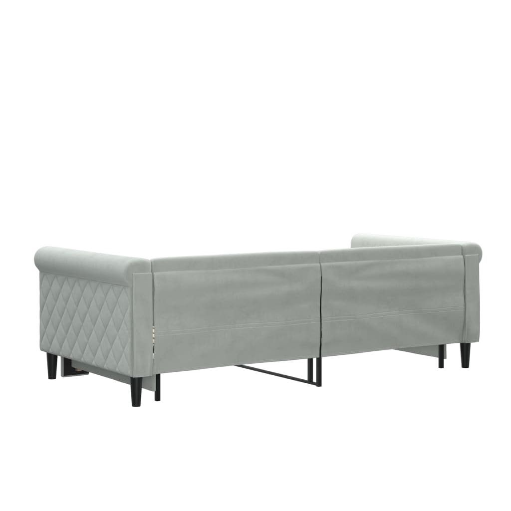 Daybed with Trundle without Mattress Light Grey 90x190 cm