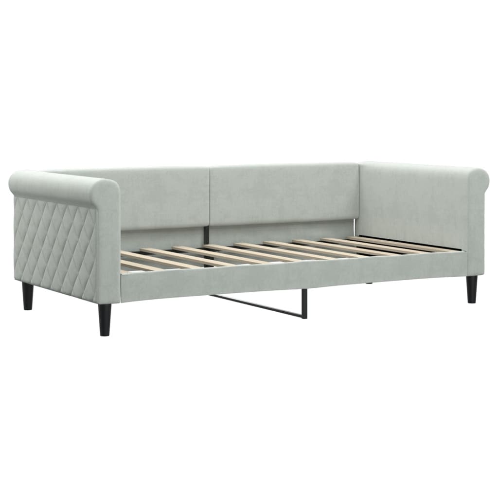 Daybed with Trundle without Mattress Light Grey 90x190 cm