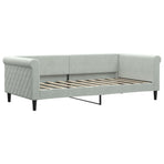 Daybed with Trundle without Mattress Light Grey 90x190 cm