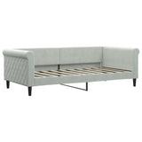 Daybed with Trundle without Mattress Light Grey 90x190 cm - Rear View