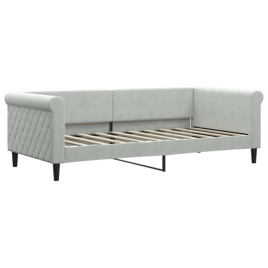 Daybed with Trundle without Mattress Light Grey 90x190 cm