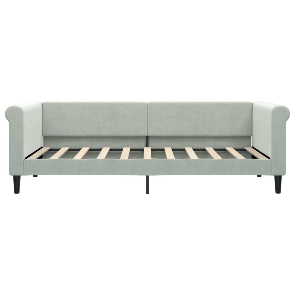 Daybed with Trundle without Mattress Light Grey 90x190 cm