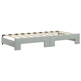Daybed with Trundle without Mattress Light Grey 90x190 cm