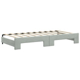 Daybed with Trundle without Mattress Light Grey 90x190 cm - Low Angle