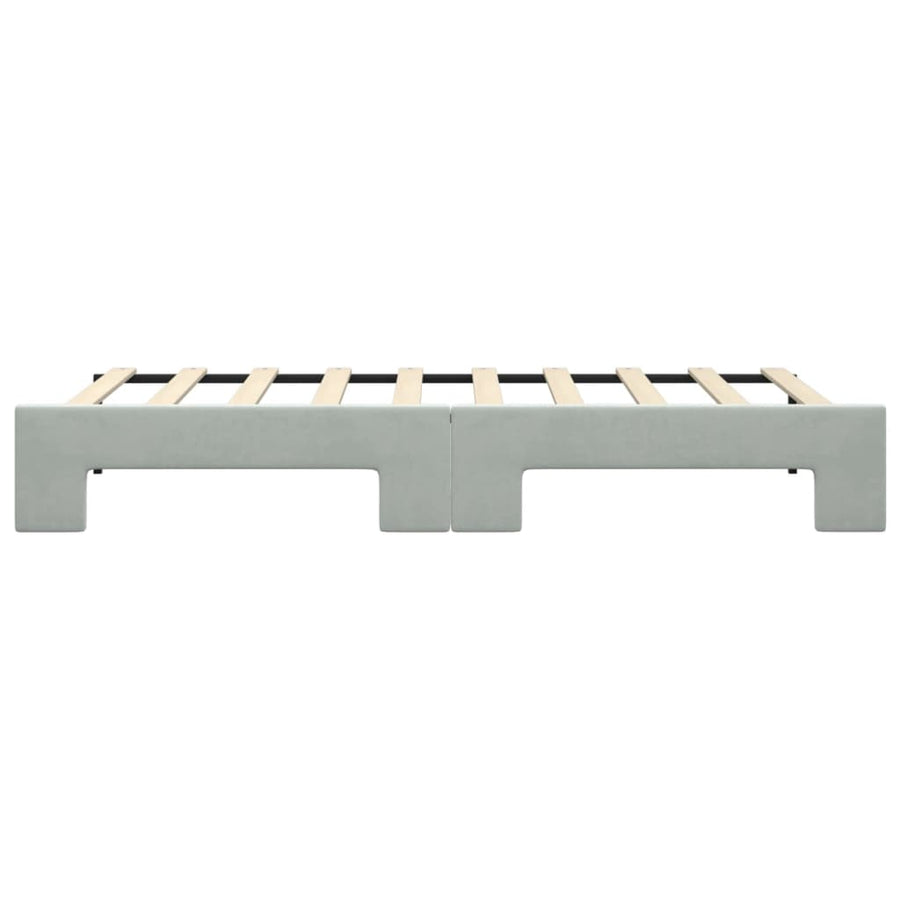 Daybed with Trundle without Mattress Light Grey 90x190 cm