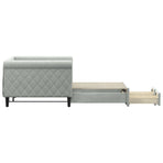 Daybed with Trundle&Drawers without Mattress Light Grey 90x190 cm