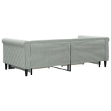 Daybed with Trundle&Drawers without Mattress Light Grey 90x190 cm